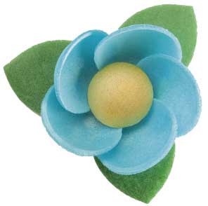 FLORES DE OBLEA CON HOJA – COLORES SURTIDOS 4,5 CM