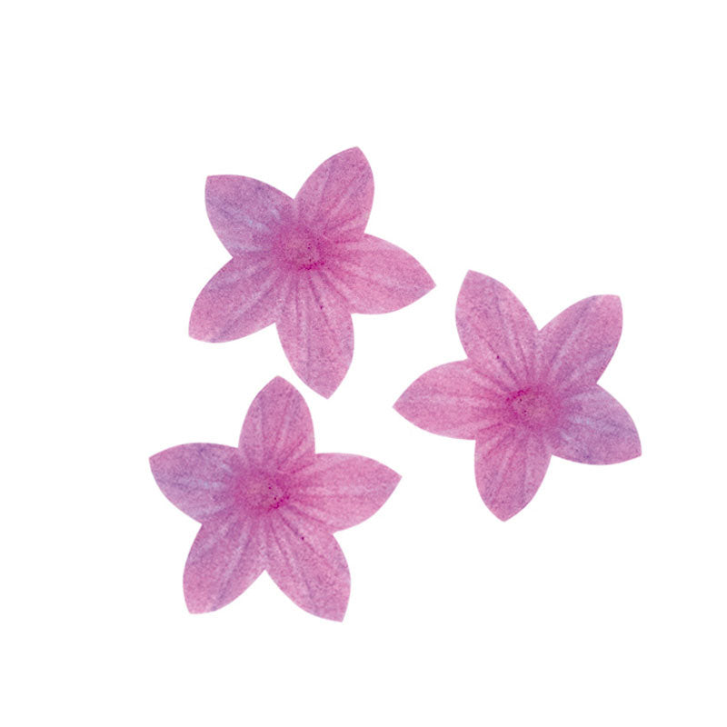 FLORES LILAS DE OBLEA COMESTIBLES 2 CM 400 UD