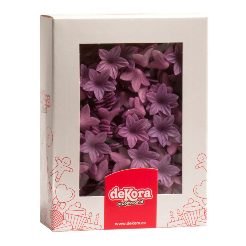 FLORES LILAS DE OBLEA COMESTIBLES 2 CM 400 UD