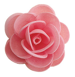 ROSAS DE OBLEA ROSA 4,5 CM 50 UD