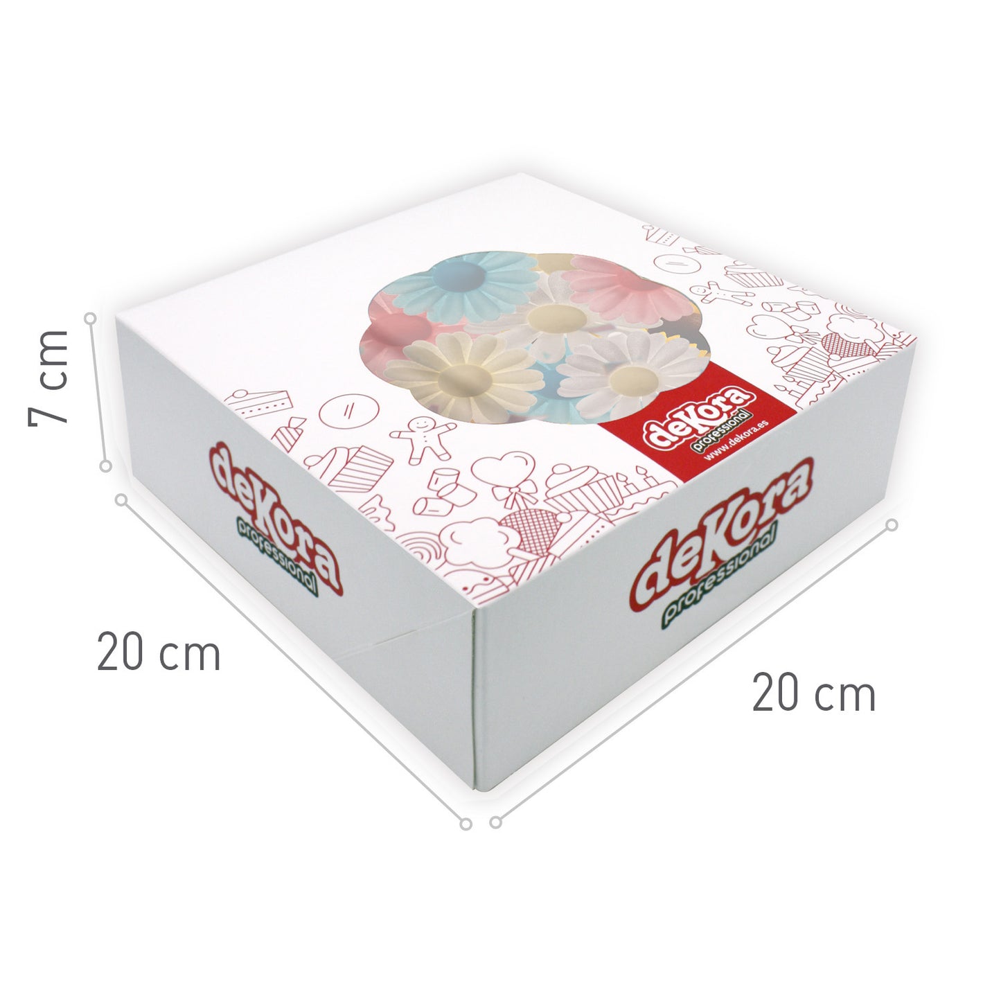 FLORES DE OBLEA COMESTIBLE MARGARITAS COLORES 4,5 CM x 150 UD