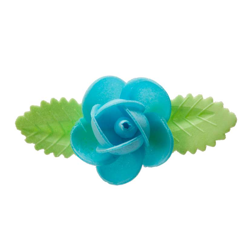 ROSAS DE OBLEA CON HOJAS 8,5 CM 50 UD