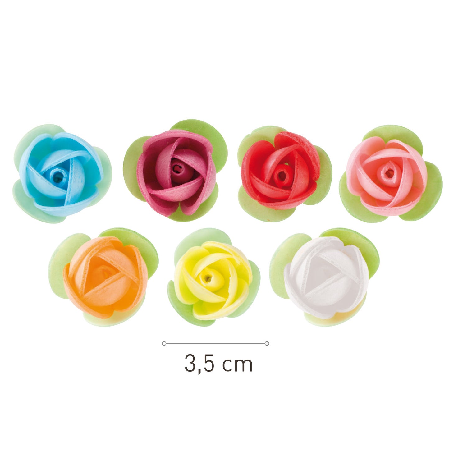 ROSAS MINI DE OBLEA SURTIDAS 3,5 CM 140 UD