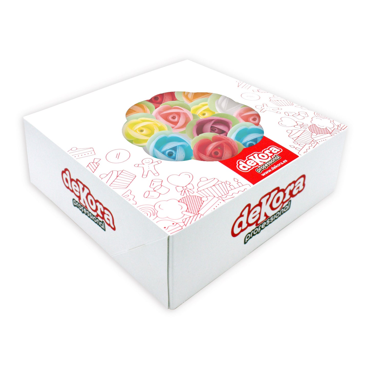 ROSAS MINI DE OBLEA SURTIDAS 3,5 CM 140 UD