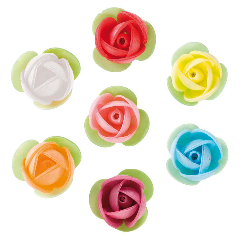 ROSAS MINI DE OBLEA SURTIDAS 3,5 CM 140 UD