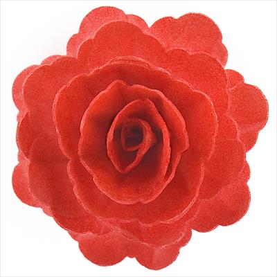 ROSA GIGANTE DE OBLEA COLOR ROJO 12,5 CM