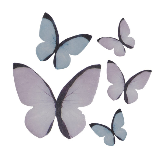 MARIPOSAS DE OBLEA COMESTIBLE SURTIDAS COLOR PASTEL 3-6 CM