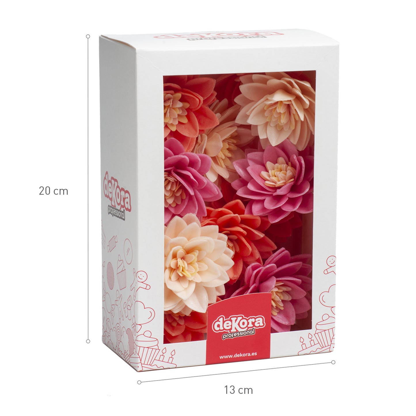FLORES DE LOTO DE OBLEA 3 COLORES 7 CM 15 UD