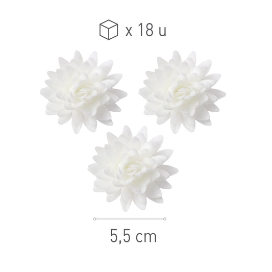 FLORES DE OBLEA BLANCAS 5,5 CM 18 UD
