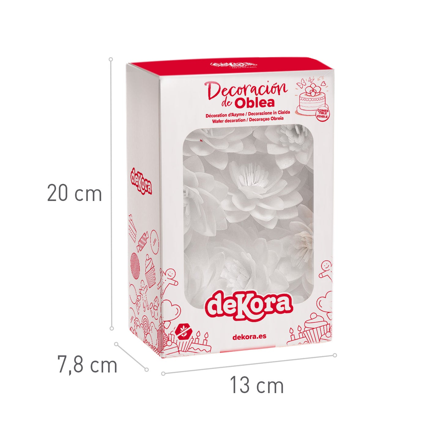 FLORES DE OBLEA BLANCAS 5,5 CM 18 UD