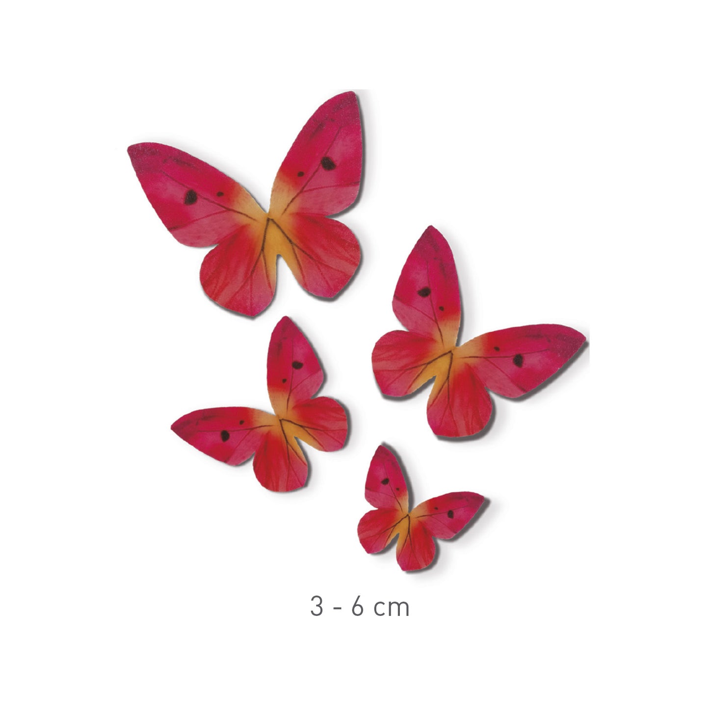 MARIPOSAS DE OBLEA COMESTIBLE SURTIDAS COLOR ROSA 3-6 CM