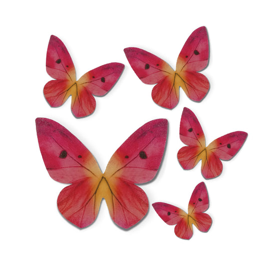 MARIPOSAS DE OBLEA COMESTIBLE SURTIDAS COLOR ROSA 3-6 CM