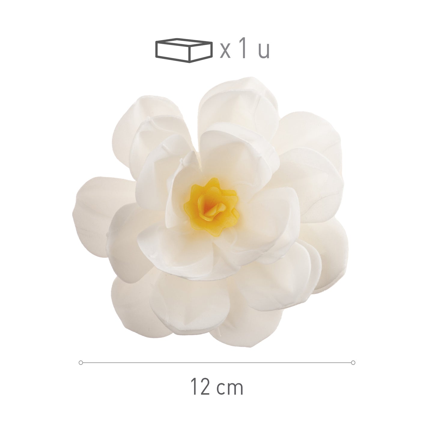 FLOR DE OBLEA BLANCA 12 CM