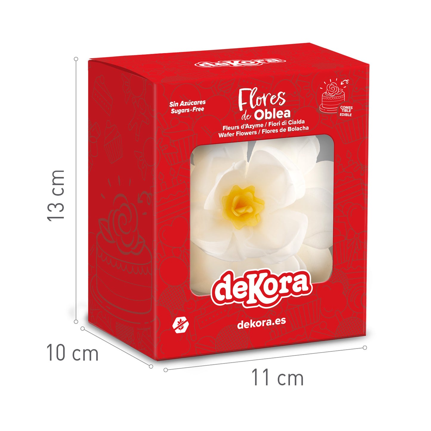 FLOR DE OBLEA BLANCA 12 CM