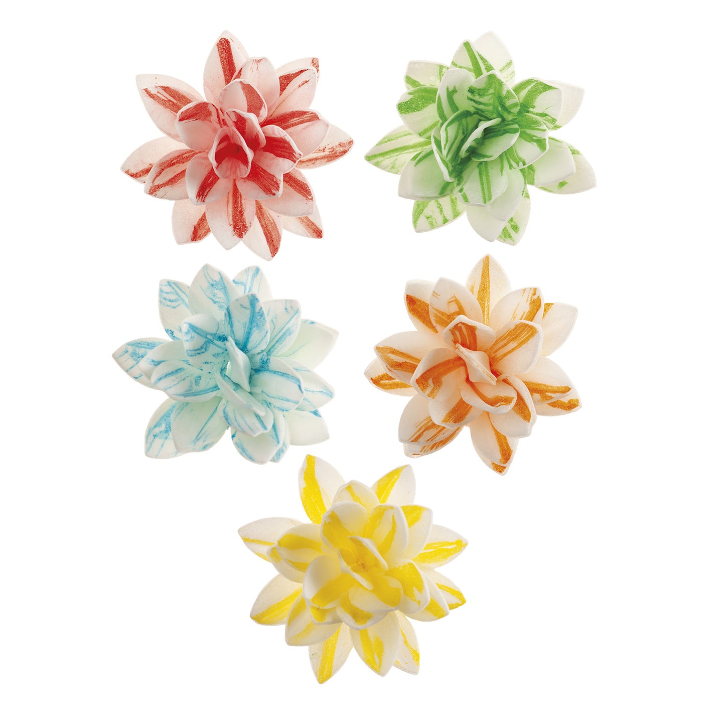 FLORES DE OBLEA COMESTIBLES ARTISTICAS 7 CM 10 UD