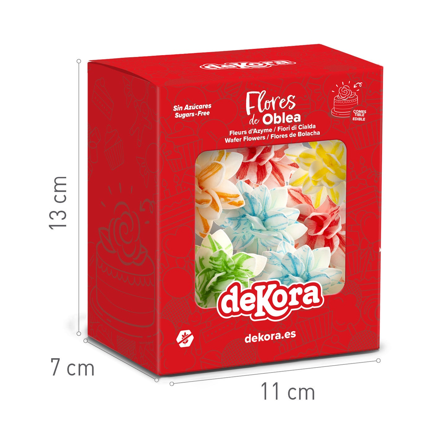 FLORES DE OBLEA COMESTIBLES ARTISTICAS 7 CM 10 UD