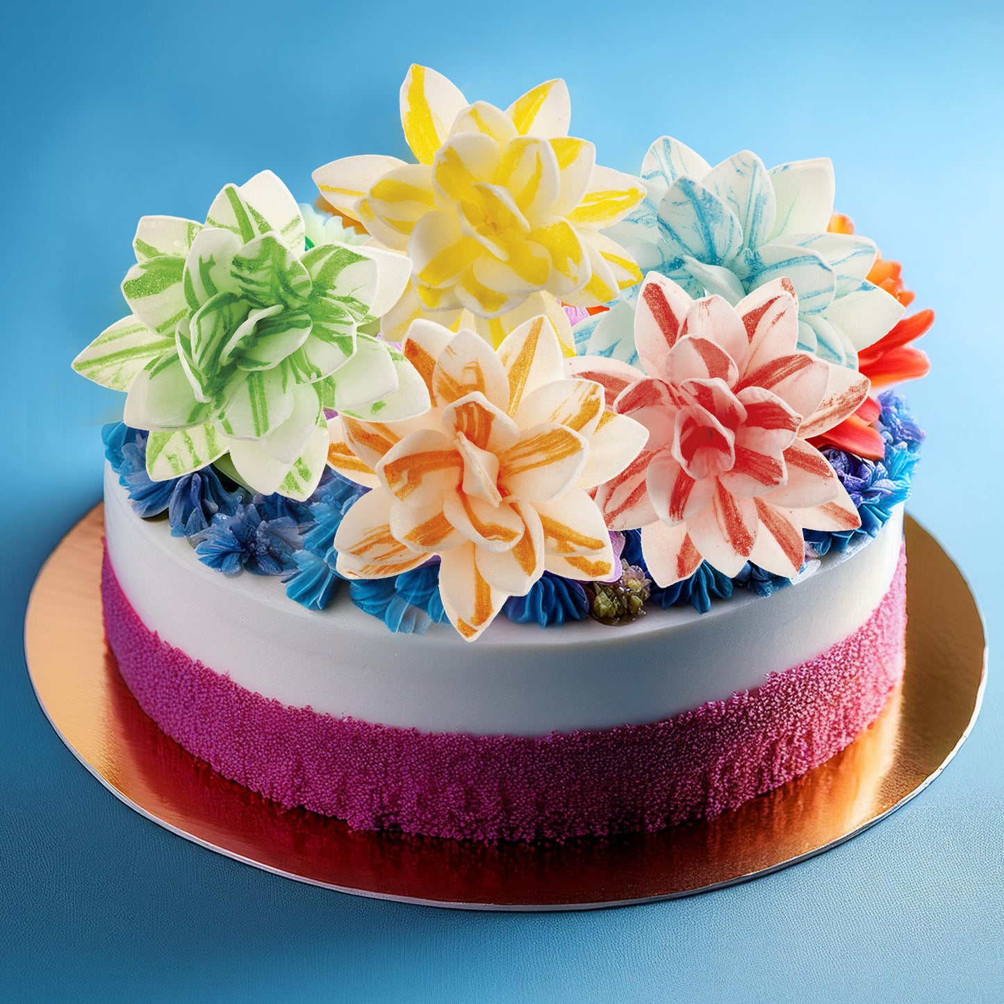 FLORES DE OBLEA COMESTIBLES ARTISTICAS 7 CM 10 UD