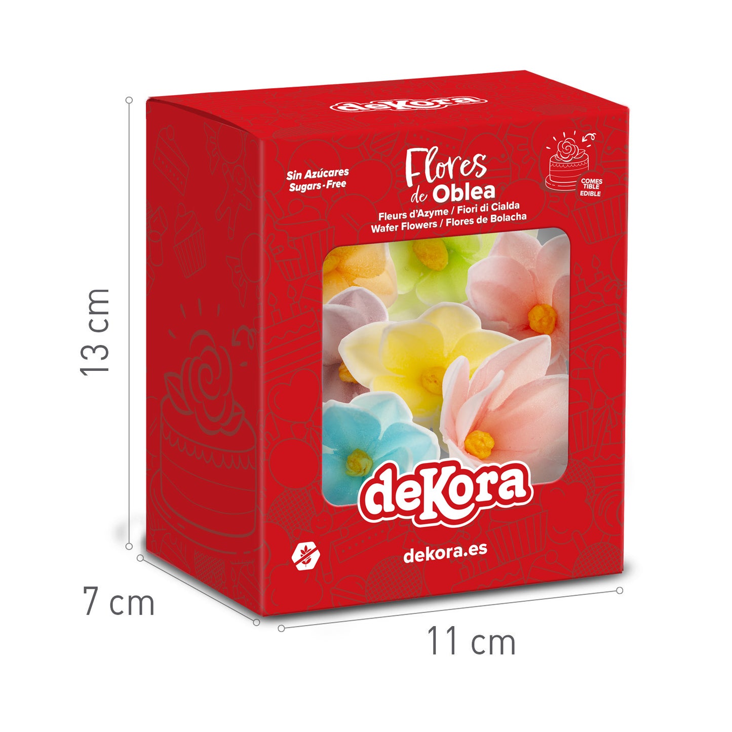 MINI FLORES DE OBLEA COMESTIBLES 3.5 CM 35 UD