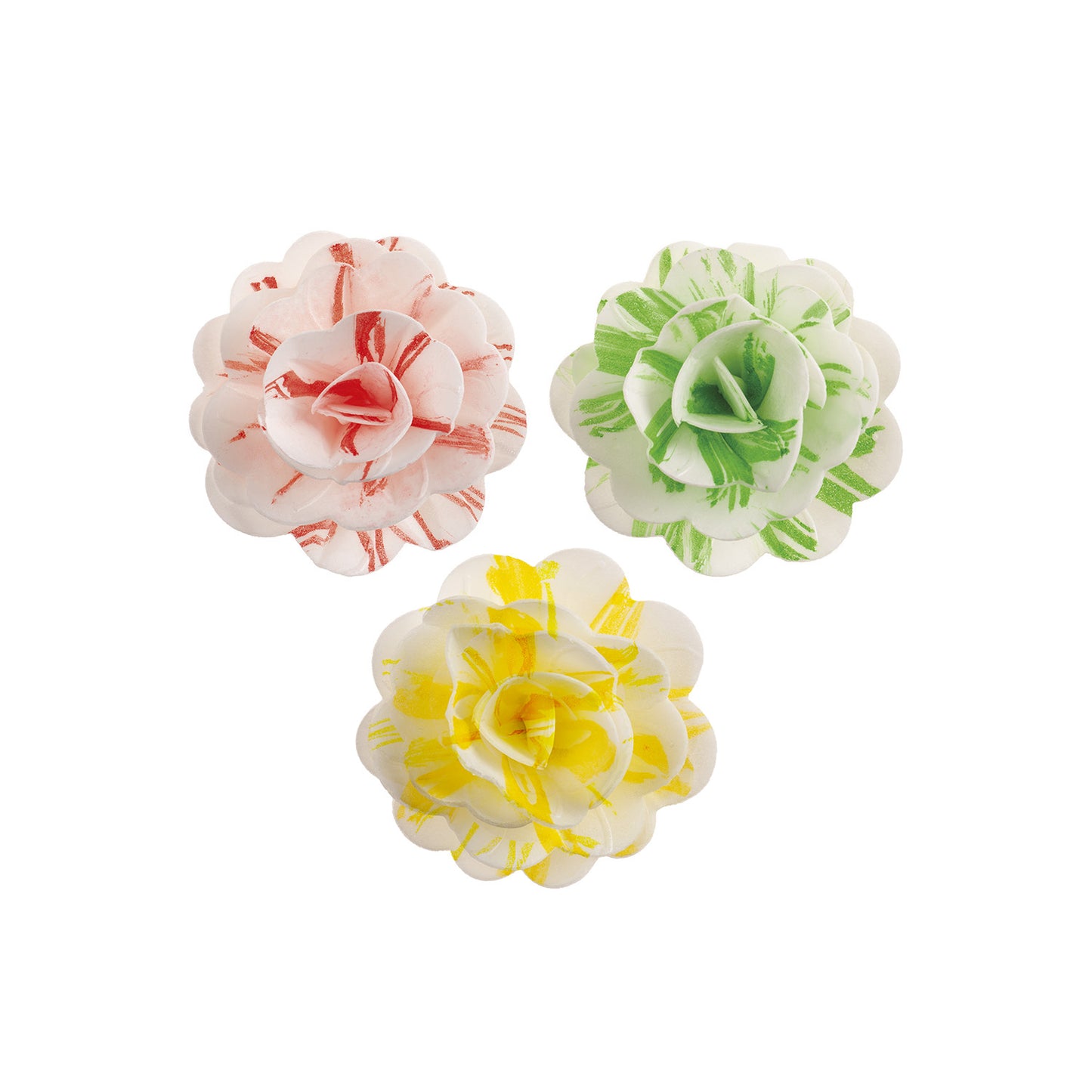 ROSAS DE OBLEA COMESTIBLES ARTISTICAS 7 CM 6 UD