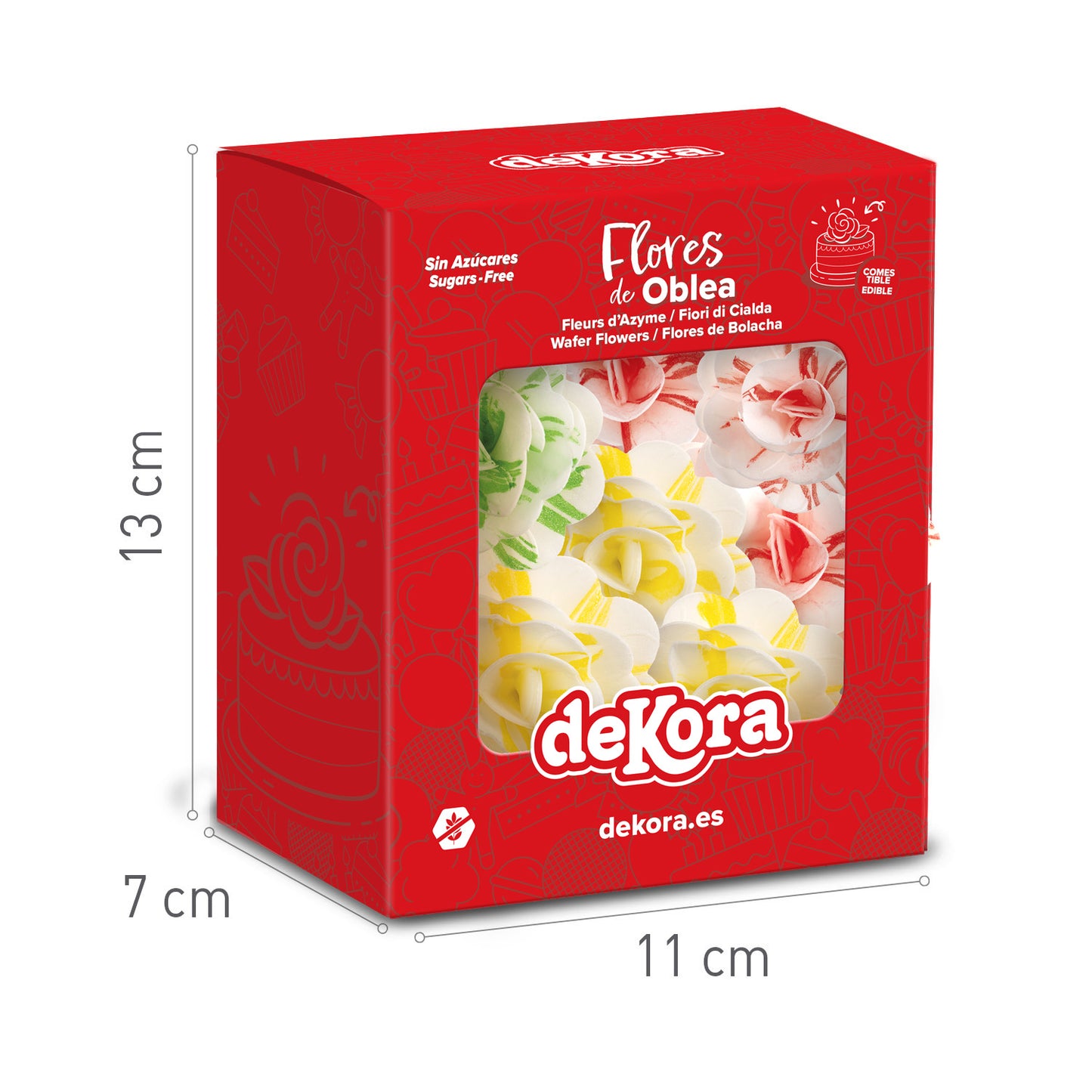 ROSAS DE OBLEA COMESTIBLES ARTISTICAS 7 CM 6 UD