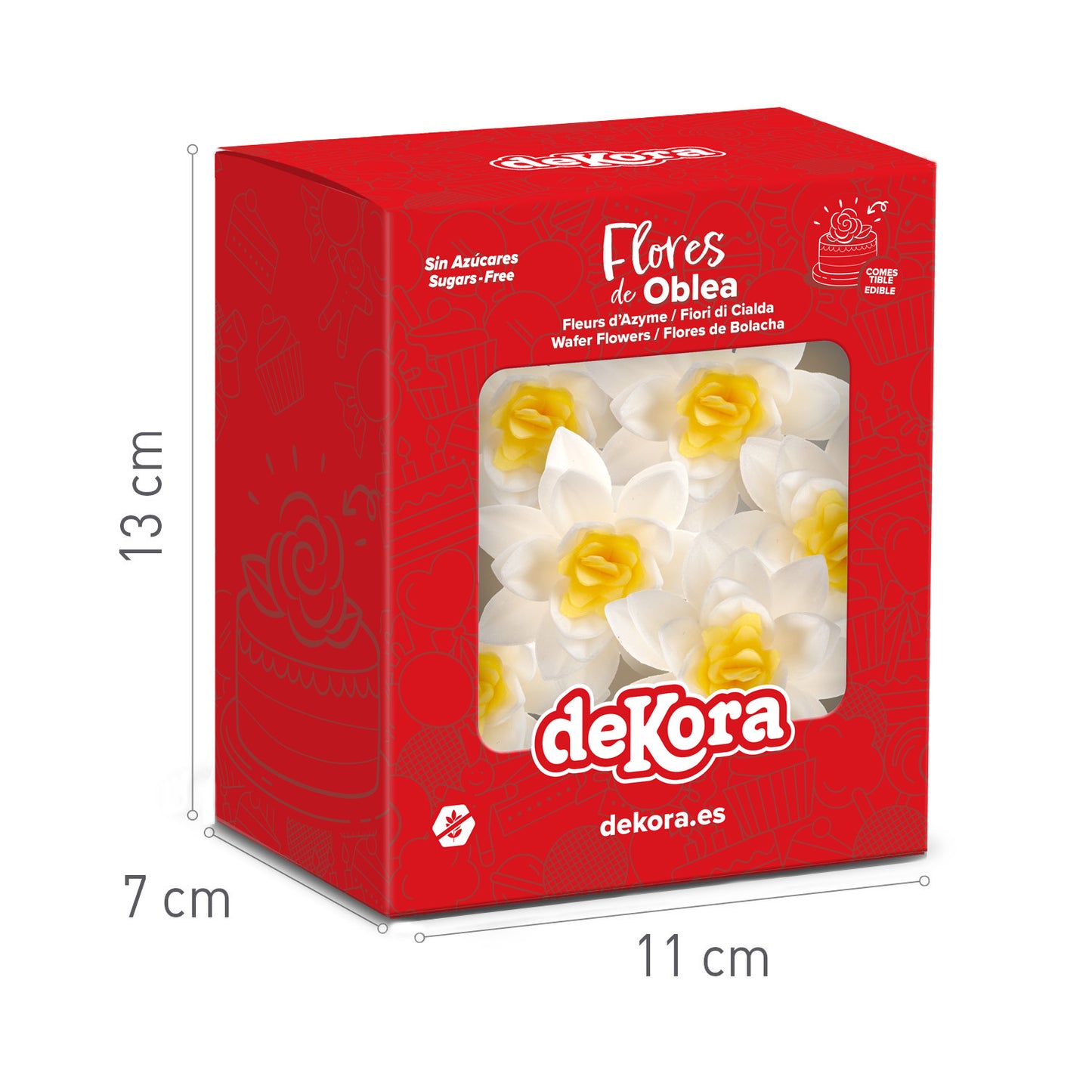 FLOR DE OBLEA BLANCA 7 CM 10 UD