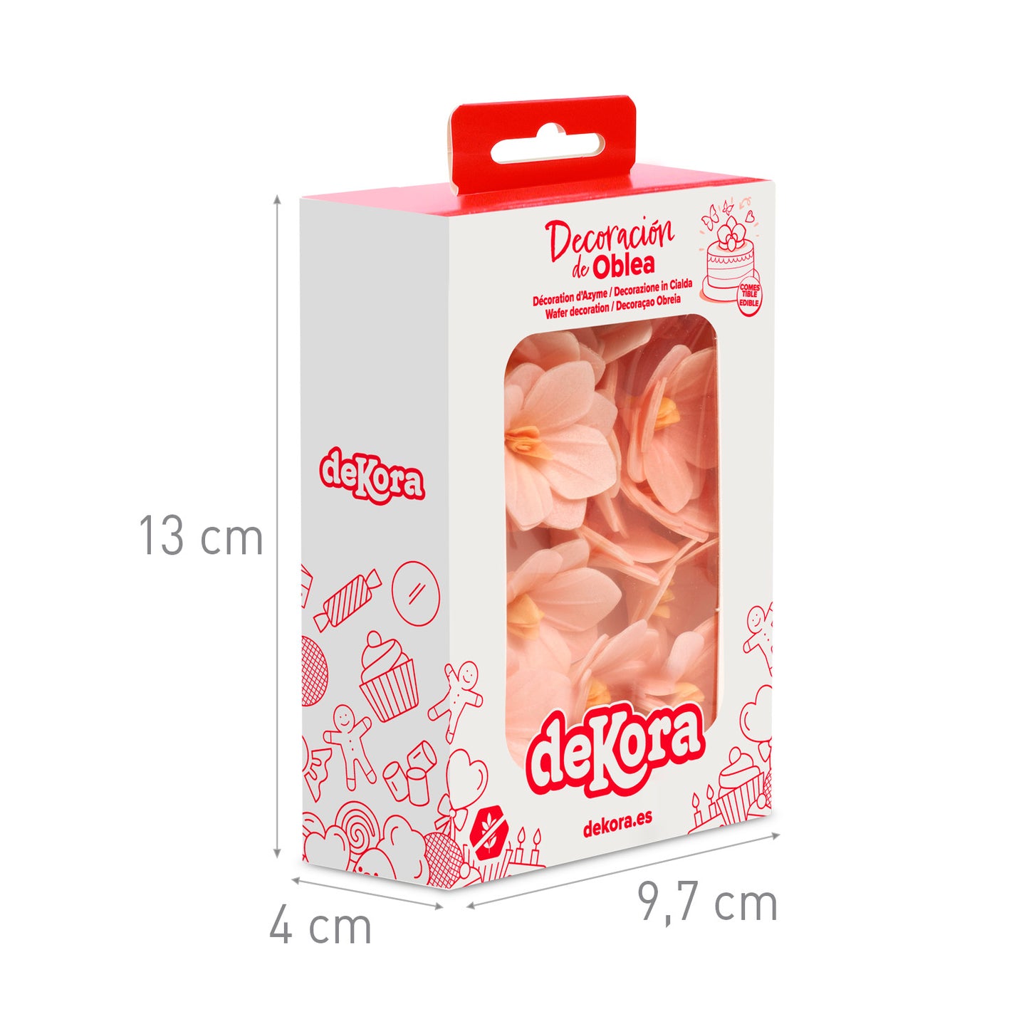 FLORES DE OBLEA COMESTIBLES 4 CM 18 UD