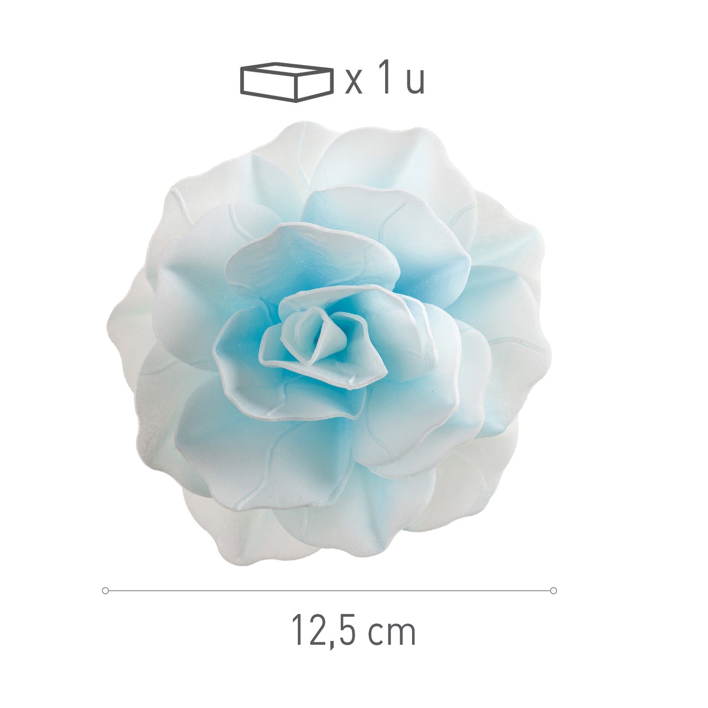 FLOR DE OBLEA GIGANTE AZUL 12,5 CM