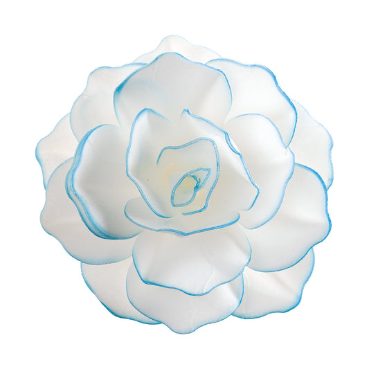 FLOR DE OBLEA GIGANTE BORDE AZUL 12,5 CM