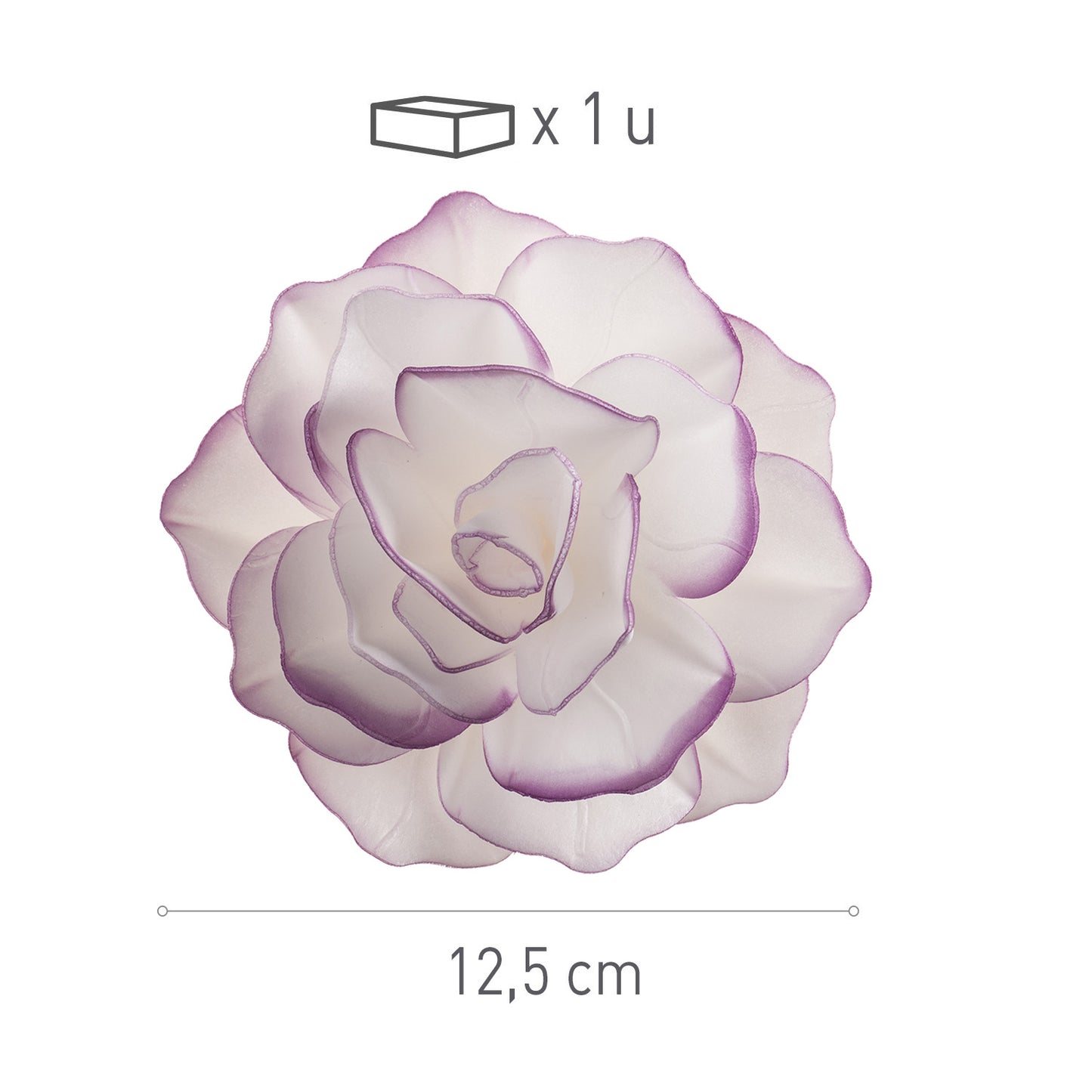 FLOR DE OBLEA GIGANTE BORDE MORADO 12,5 CM