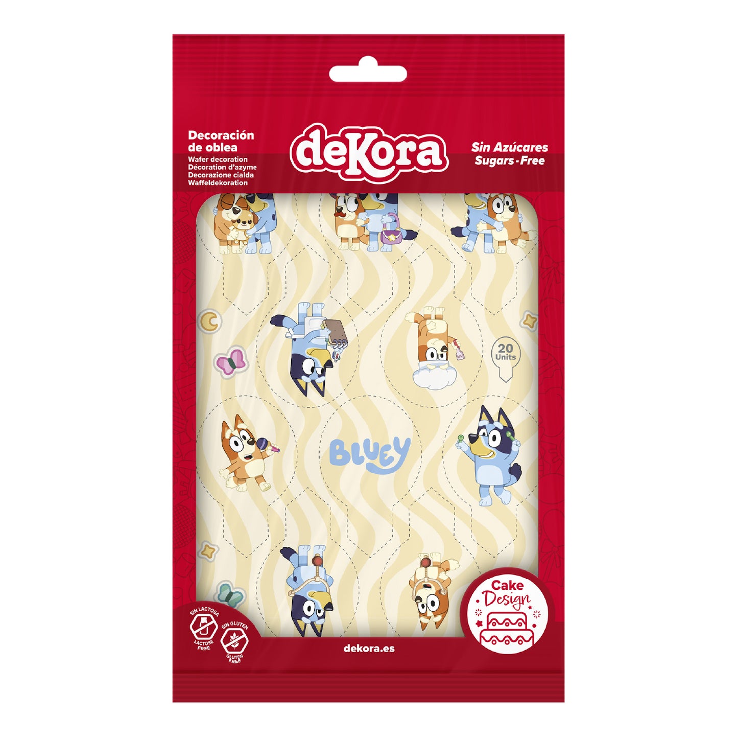 DEKORAPIN OBLEA BLUEY 6,5X4CM - 20 UDS