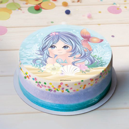 OBLEA PARA TARTAS SIRENITA REDONDA DE 20CM