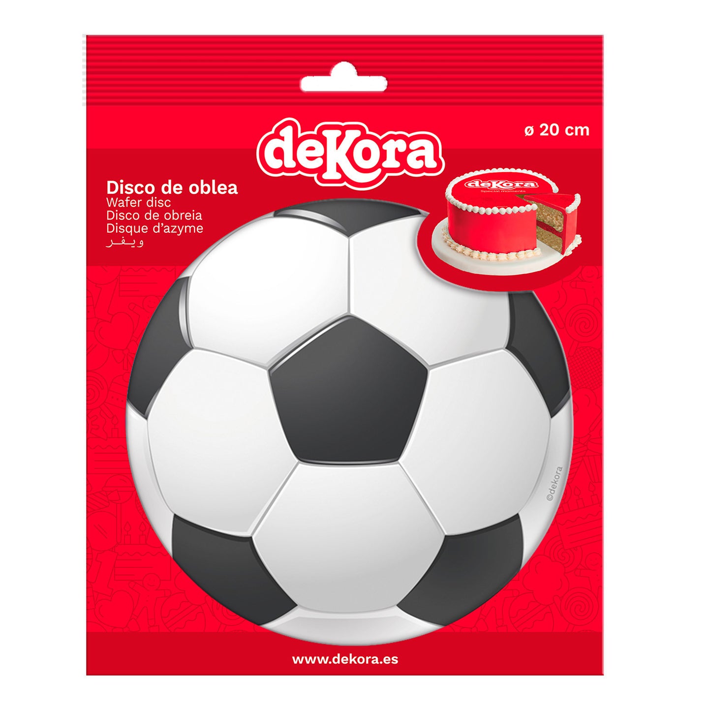 OBLEA PARA TARTAS DE BALON DE FUTBOL REDONDA DE 20CM