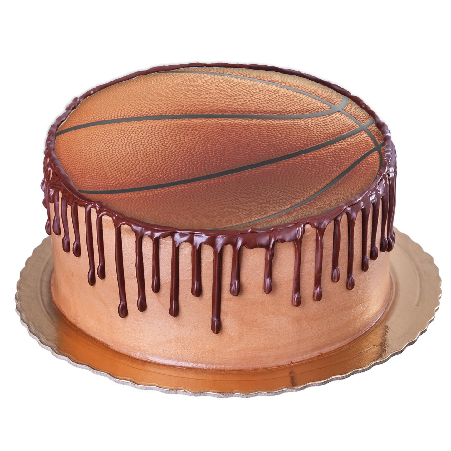 OBLEA PARA TARTAS DE BALON DE BALONCESTO REDONDA DE 20CM