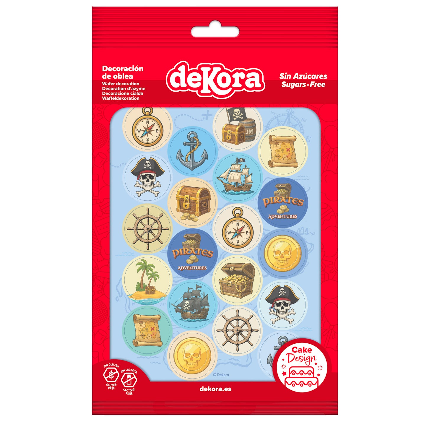 MINI DISCOS DE OBLEA DE PIRATAS REDONDOS DE 3,4CM