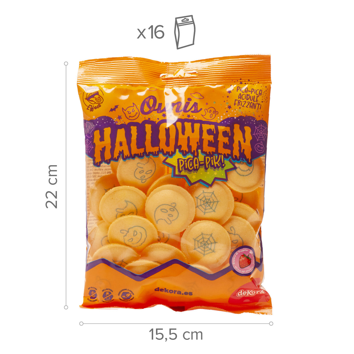 OVNIS DE OBLEA RELLENOS DE PICA PICA DE HALLOWEEN 39G