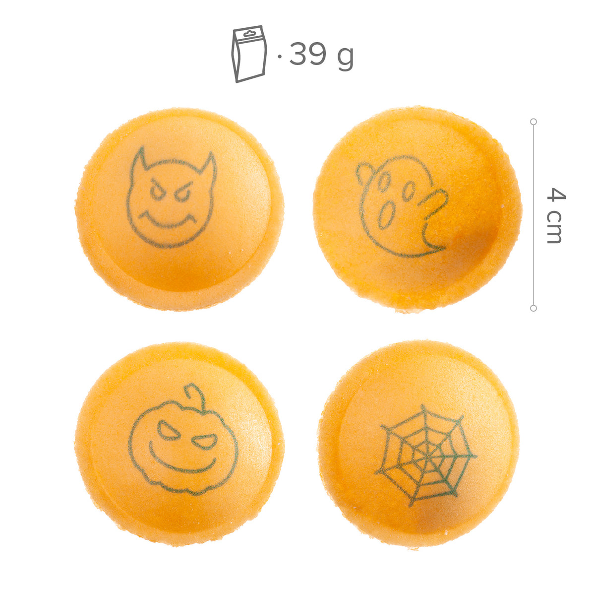OVNIS DE OBLEA RELLENOS DE PICA PICA DE HALLOWEEN 39G