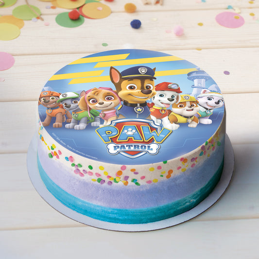 OBLEA PARA TARTAS DE PATRULLA CANINA REDONDA DE 20CM