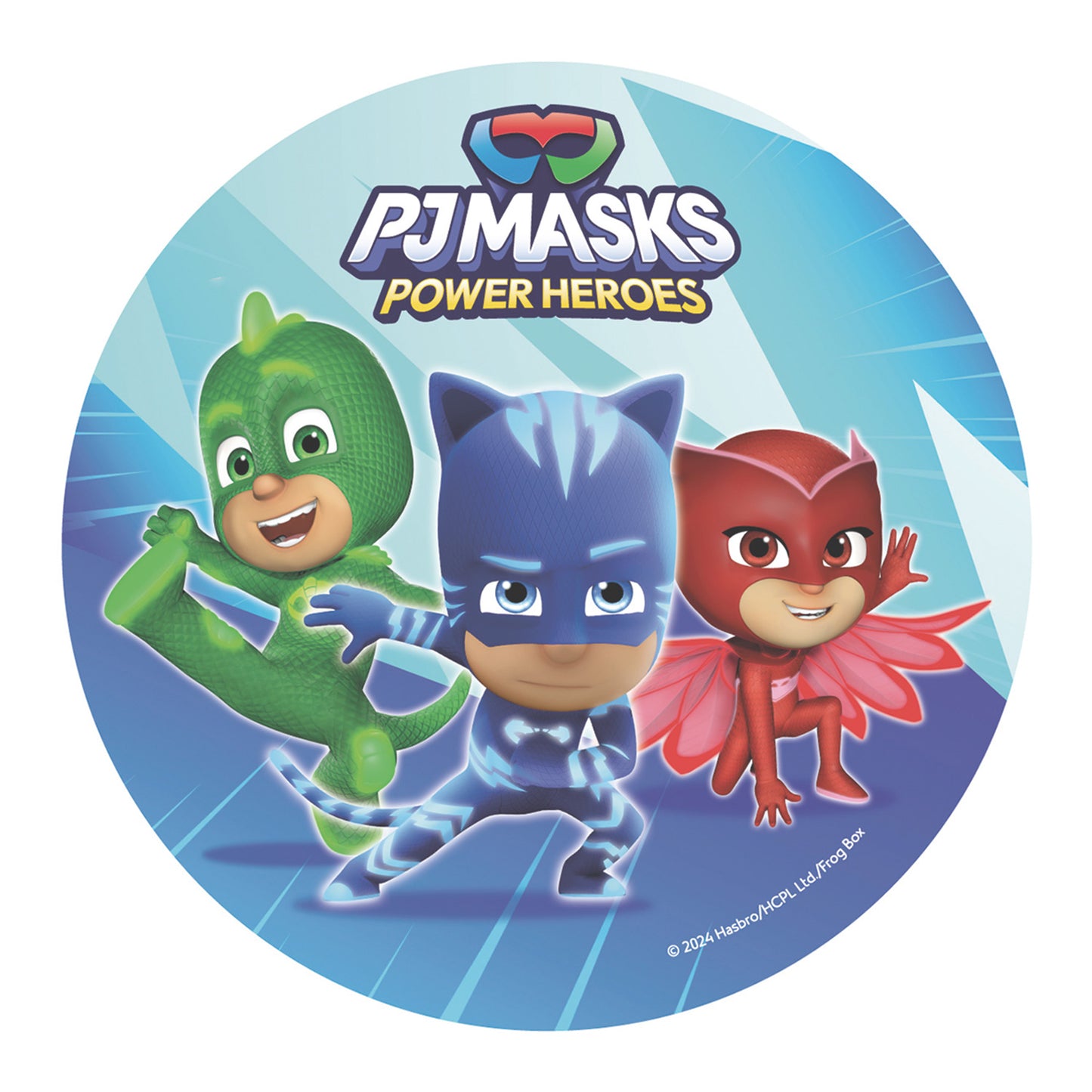 OBLEA PARA TARTAS DE PJ MASKS REDONDA DE 20CM
