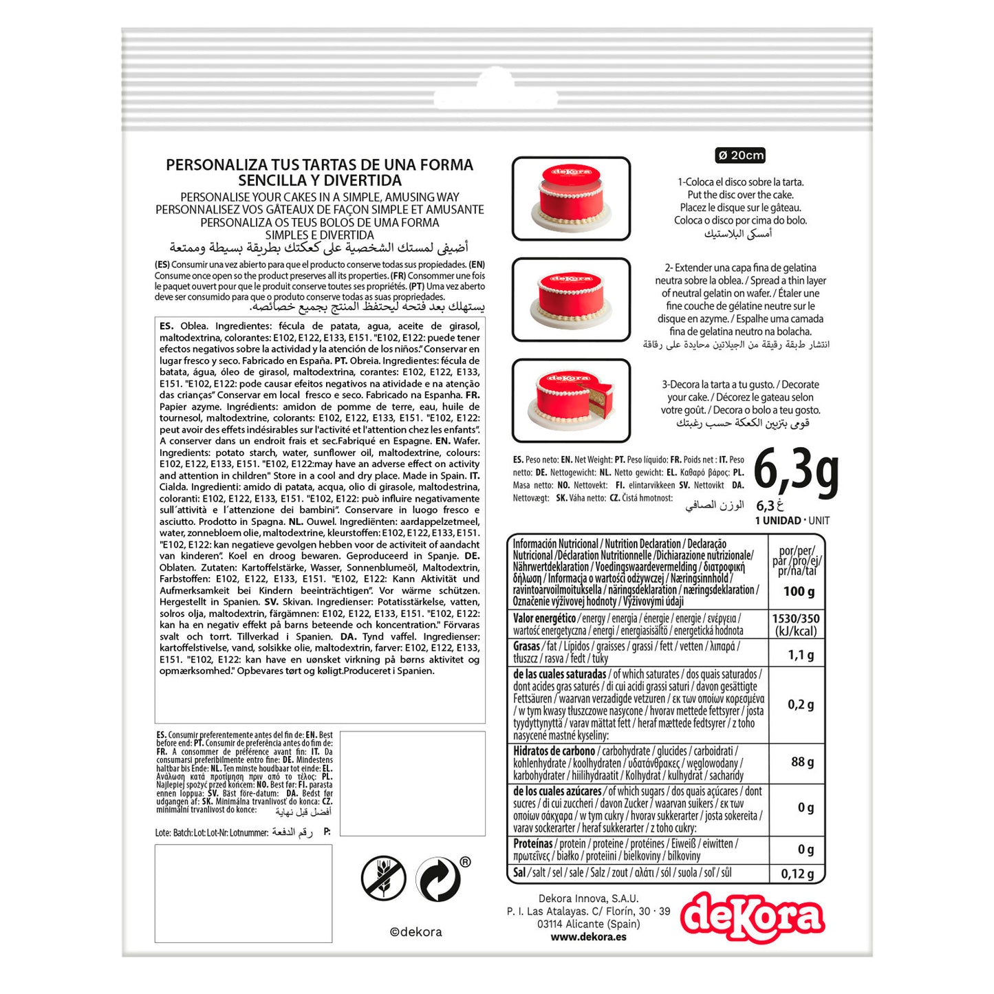 OBLEA PARA TARTAS DE TORTUGAS NINJA REDONDA DE 20CM