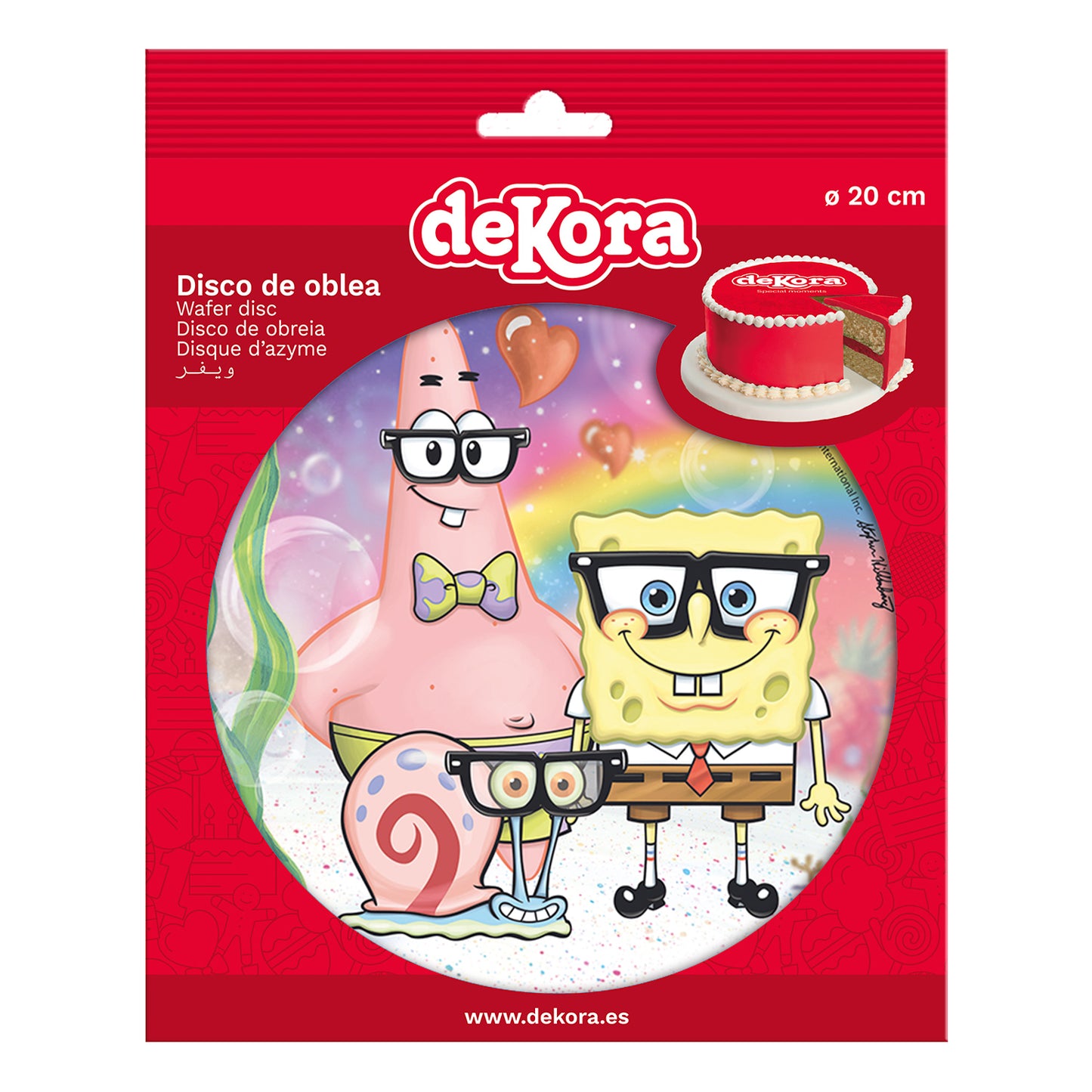 OBLEA PARA TARTAS DE BOB ESPONJA DE 20CM