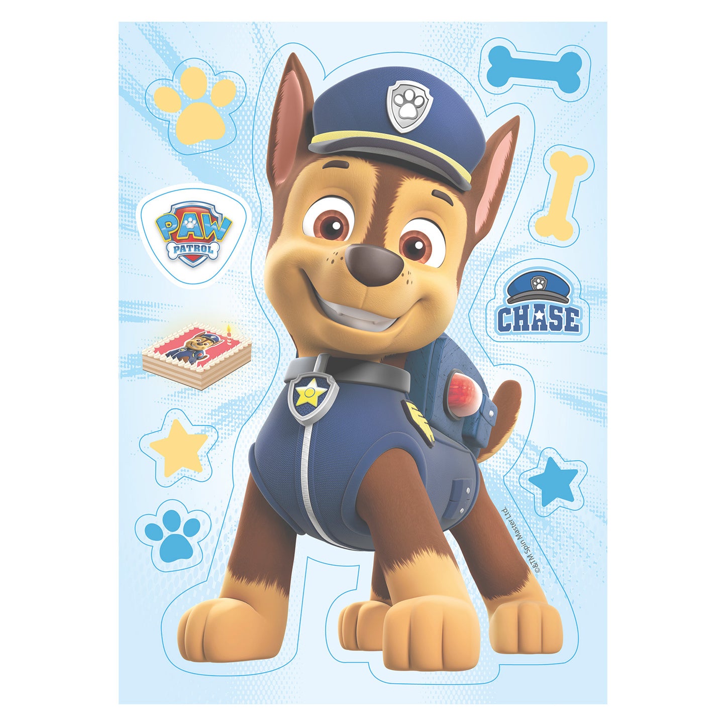 OBLEA PARA TARTAS DE CHASE PATRULLA CANINA RECORTABLE