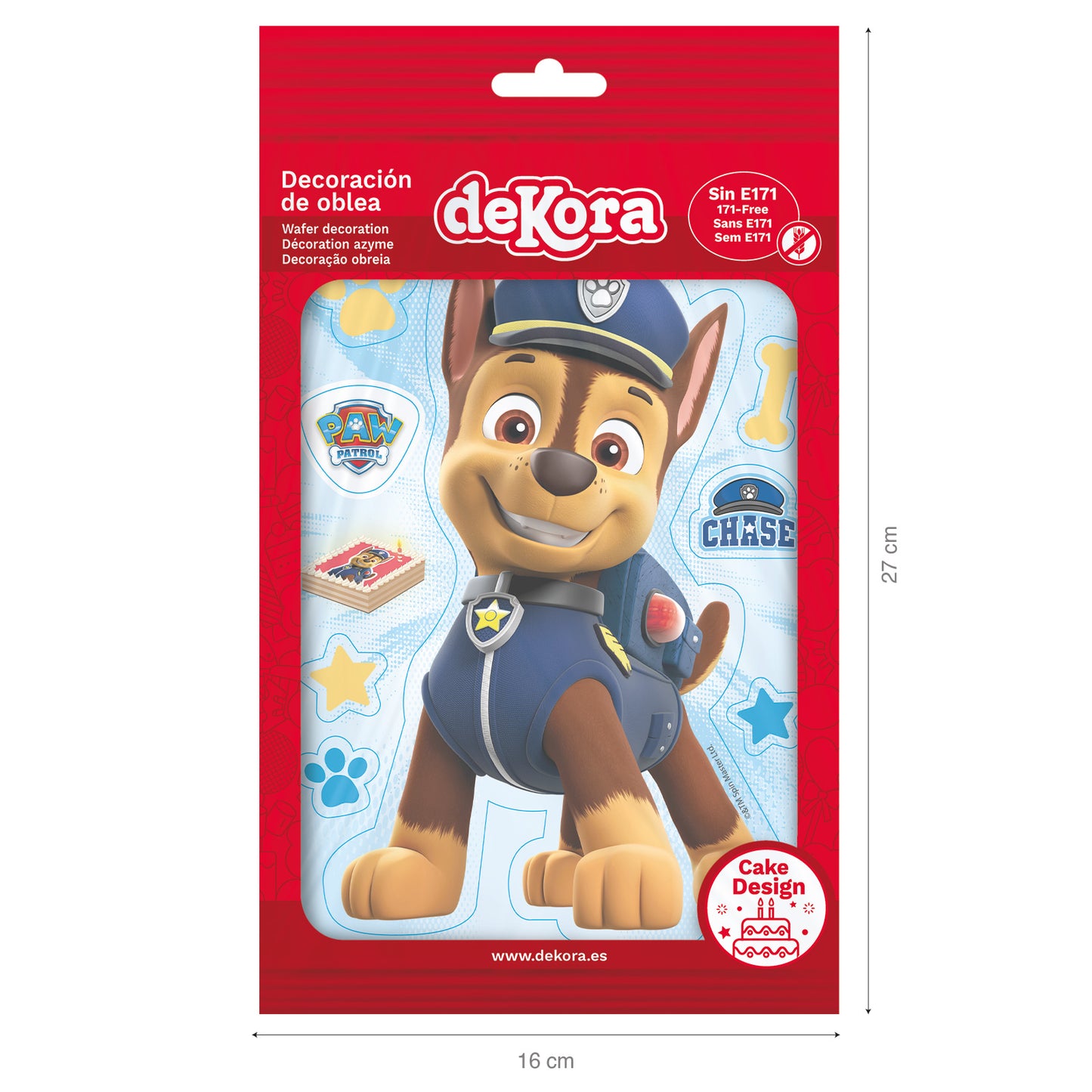 OBLEA PARA TARTAS DE CHASE PATRULLA CANINA RECORTABLE