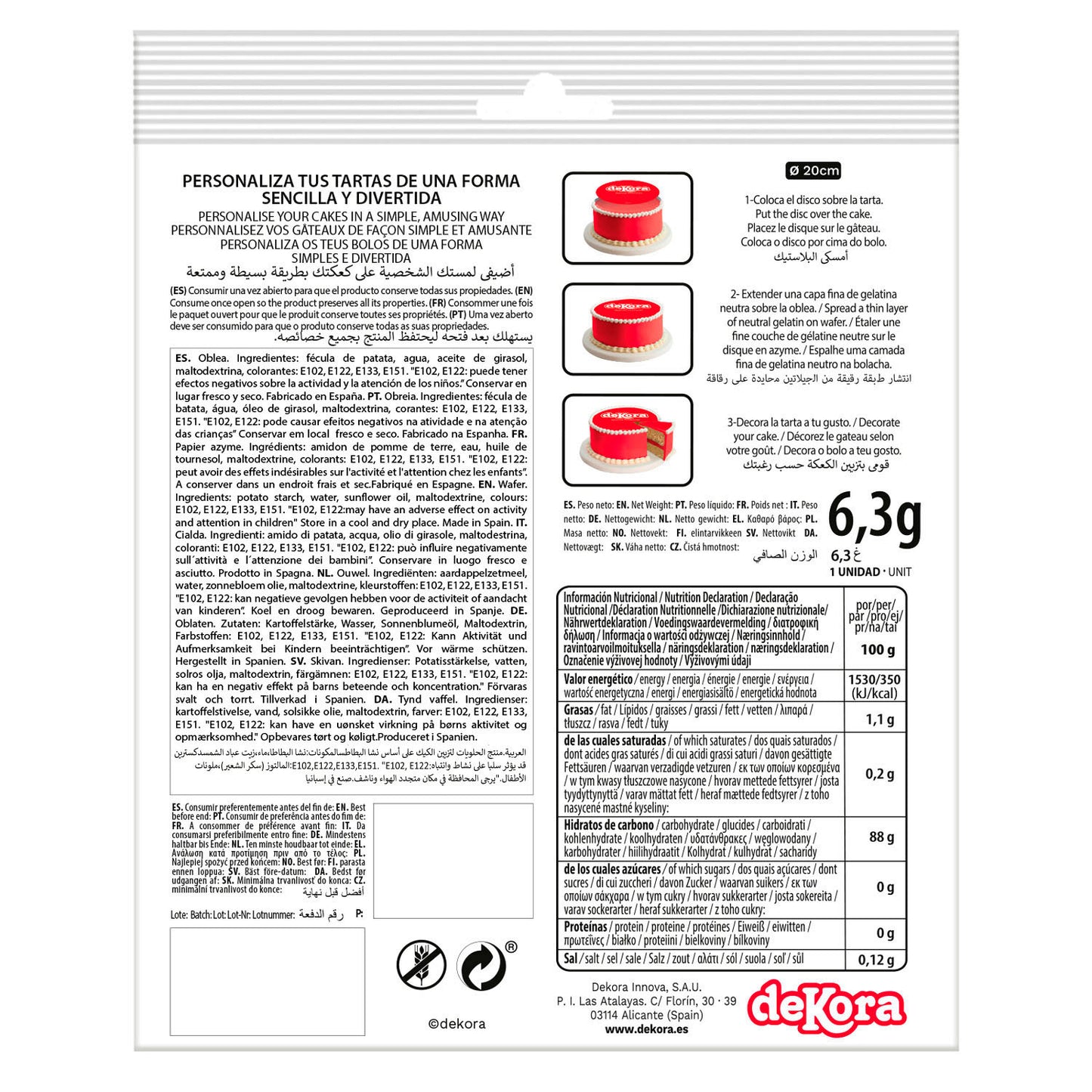 OBLEA PARA TARTAS DE RUBBLE DE LA PATRULLA CANINA REDONDA DE 20CM