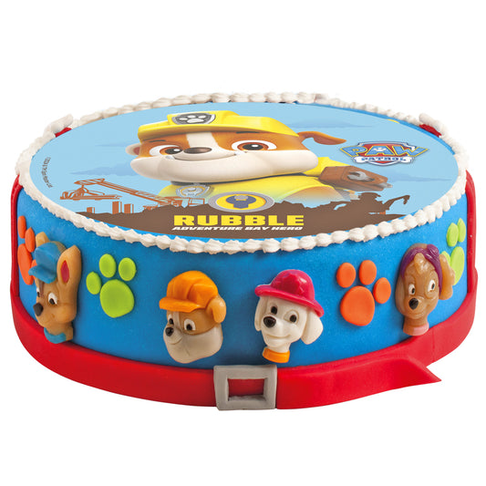 OBLEA PARA TARTAS DE RUBBLE DE LA PATRULLA CANINA REDONDA DE 20CM