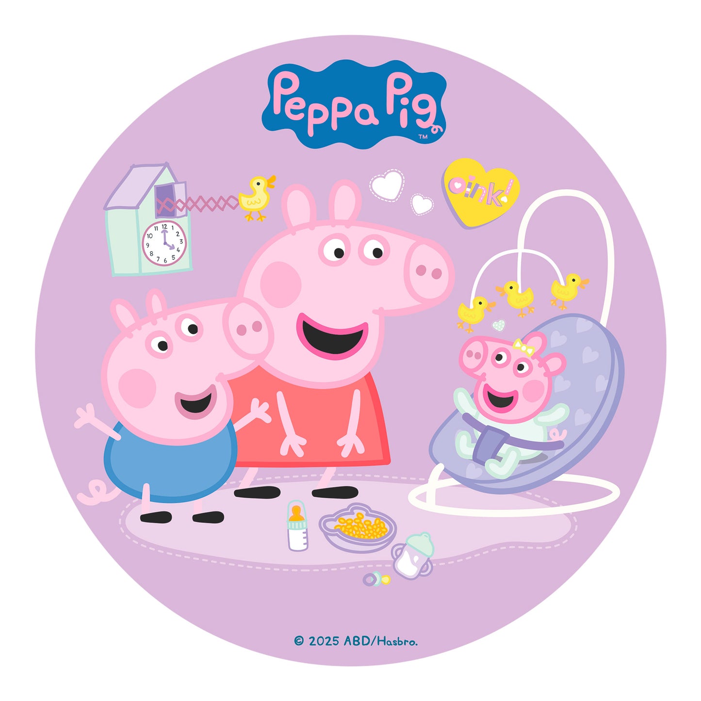 OBLEA PARA TARTAS DE PEPPA PIG BABY REDONDA DE 20CM