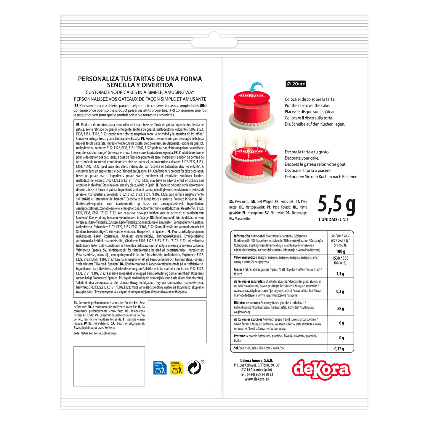 OBLEA PARA TARTAS DE PEPPA PIG BABY REDONDA DE 20CM