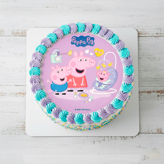 OBLEA PARA TARTAS DE PEPPA PIG BABY REDONDA DE 20CM