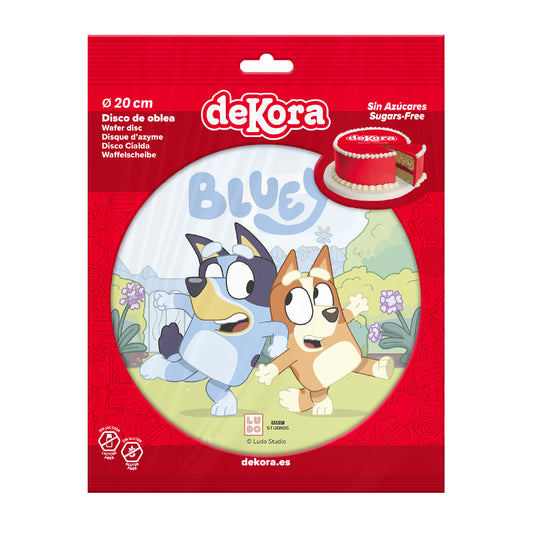 OBLEA PARA TARTAS DE BLUEY REDONDA DE 20CM