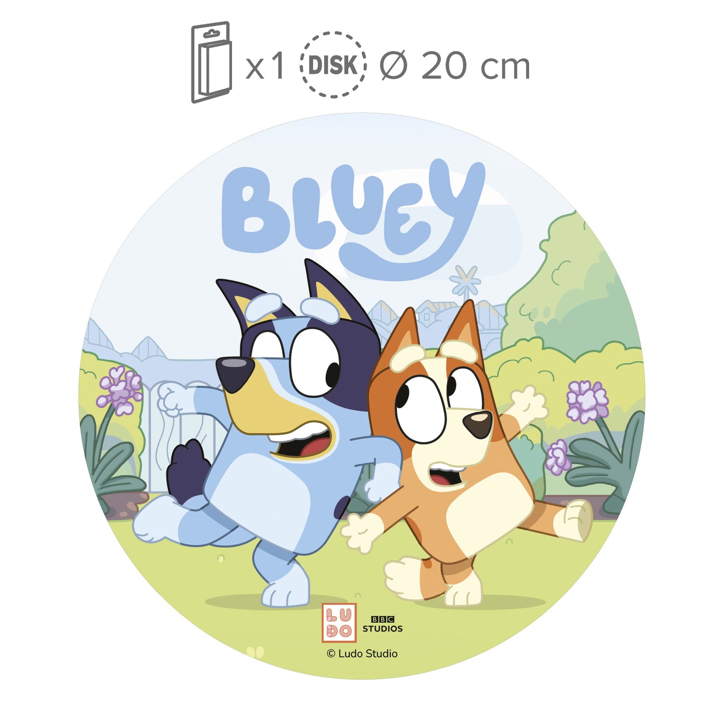 OBLEA PARA TARTAS DE BLUEY REDONDA DE 20CM