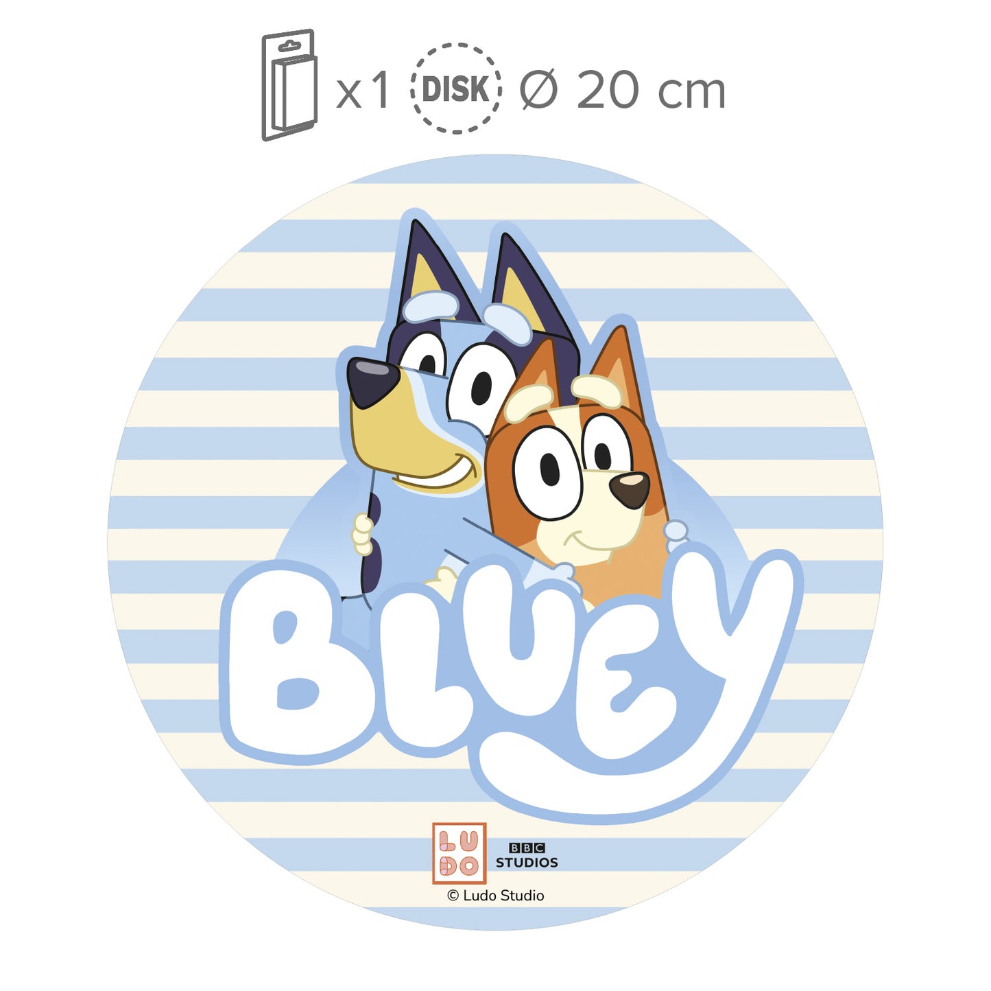 OBLEA PARA TARTAS DE BLUEY REDONDA DE 20CM